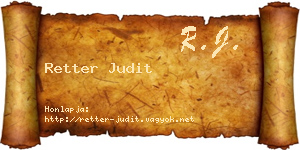 Retter Judit névjegykártya